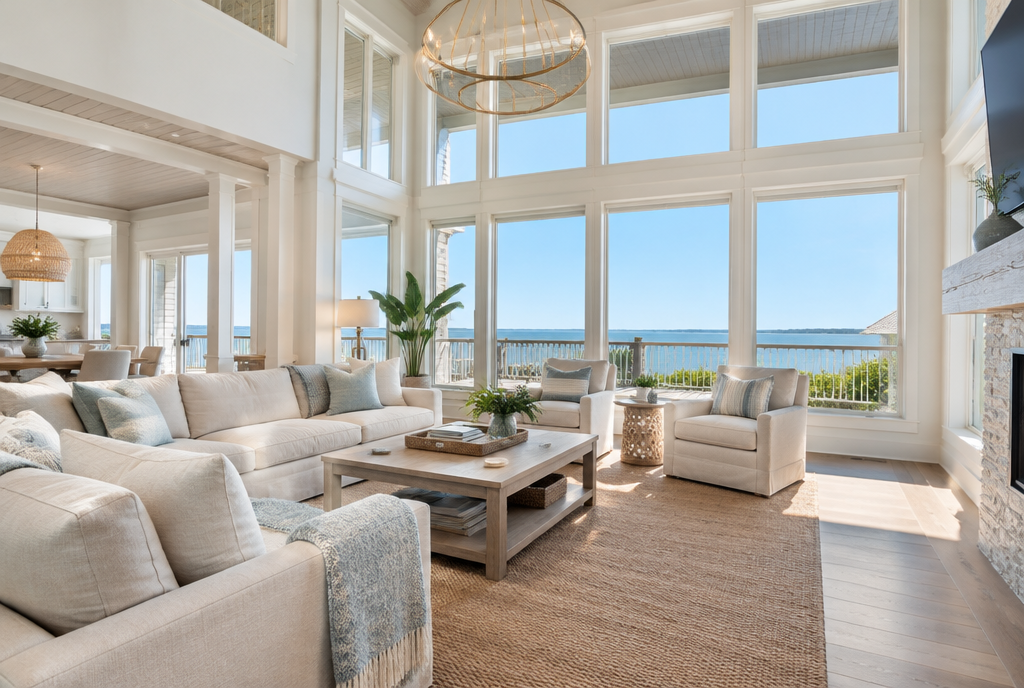 Bright coastal living room